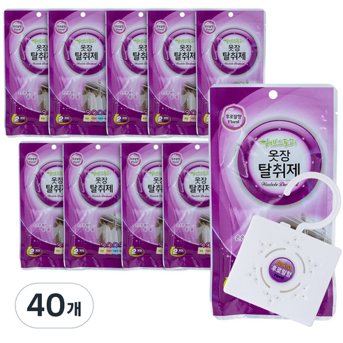 허브스토리 아로마 옷장탈취제 후로랄향, 40개, 1g