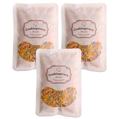 쿠킹스토리 레인보우 스프링클, 500g, 3개