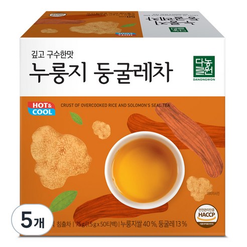 다농원 누룽지 둥굴레차, 1.5g, 50개입, 5개