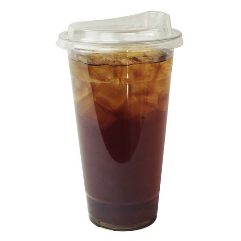 아이엔피 PET 아이스컵 92mm 바디 + 드링킹 뚜껑 세트, 580ml, 100개입, 1세트