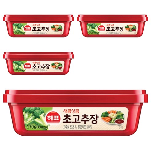 해표 새콤상큼 초고추장, 170g, 4개