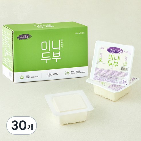 생명물두부 하루한끼 미니두부, 120g, 30개