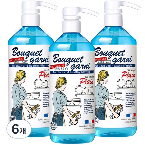 부케가르니 에코 주방세제 무향, 750ml, 6개
