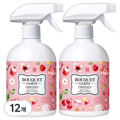 부케가르니 섬유탈취제 블랙체리 본품, 500ml, 12개