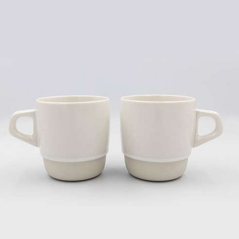 킨토 슬로우커피 scs 스택 머그컵 320ml, 화이트, 2개