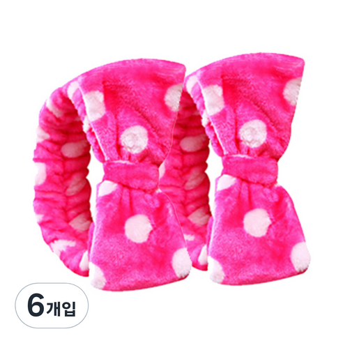 더자카 러블리 패턴 리본 머리띠, Y377LBBI227, 6개입
