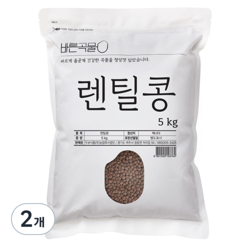 두보식품 바른곡물 렌틸콩, 5kg, 2개