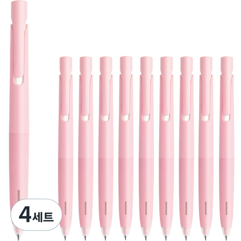 제브라 블렌 볼펜 0.5mm 10p, 라이트핑크(바디) + 블랙(잉크), 4세트