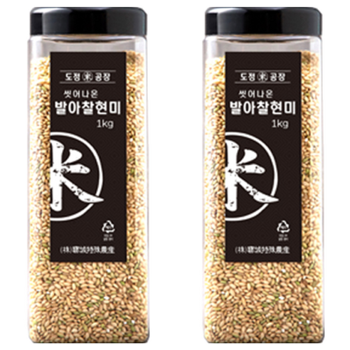 도정공장 씻어나온 발아찰현미, 1kg, 2개