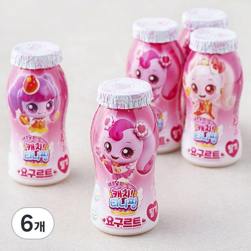 빙그레 캐치티니핑 요구르트 딸기, 80ml, 5개입, 6개