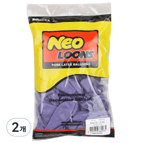 네오룬스 30cm 라운드풍선 50p, 파스텔 라일락, 2개