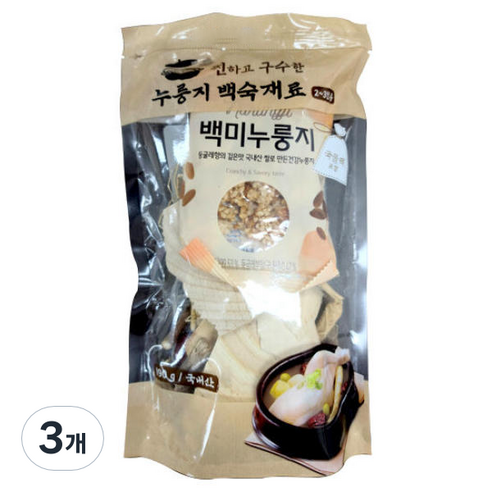 찐 하고 구수한 누룽지 백숙 재료, 3개, 190g