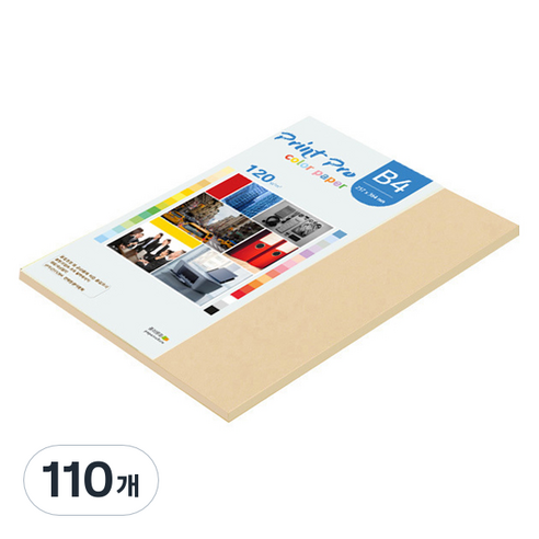 종이문화 프린트프로 얇은 칼라 복사지 No 03 베이지 120g, 110개, B4