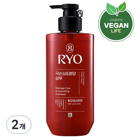 려 함빛 극손상 & 영양 샴푸 탈모증상완화 플로럴 파우더리향, 480ml, 2개