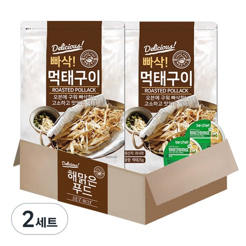 해맑은푸드 빠삭 먹태구이 25g + 청양간장마요 소스 30g 세트, 55g, 4개