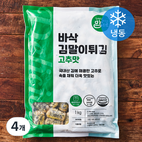 맘으로 바삭김말이튀김 고추맛 (냉동), 1kg, 4개