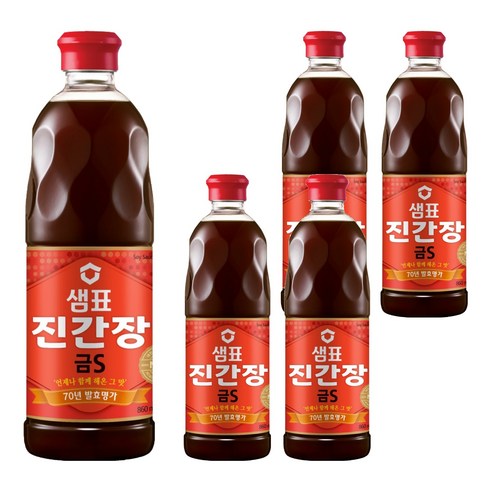 샘표 진간장 금S, 860ml, 5개