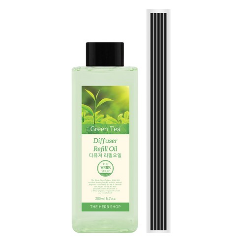 더허브샵 디퓨저 리필 오일, 그린티, 200ml