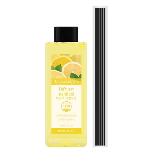 더허브샵 디퓨저 리필 오일, 시트러스 레몬, 200ml, 1세트