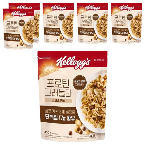 프로틴그래놀라 다크초코볼 시리얼, 450g, 6개