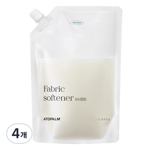 아토팜 섬유유연제 튤립블라썸 리필, 1000ml, 4개
