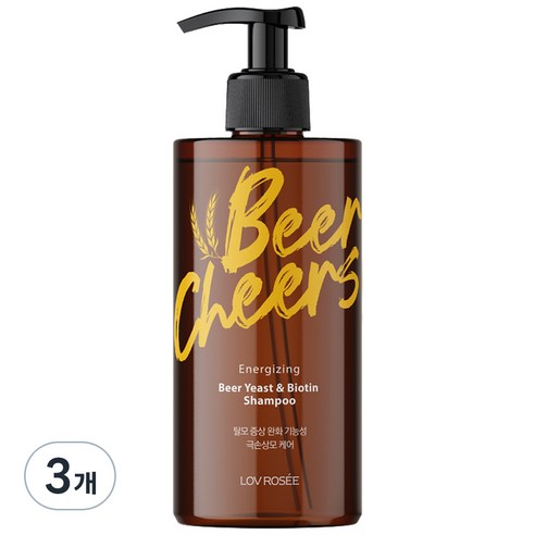 로브로제 에너자이징 맥주효모 비오틴 샴푸, 500ml, 3개