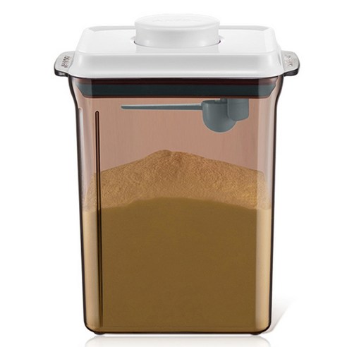 밀키보틀 밀크 파우더 분유 디스펜서 2.3L, 브라운투명 + 화이트, 1개