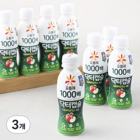요플레 1000배 닥터캡슐 사과 요구르트, 130ml, 8개입, 3개