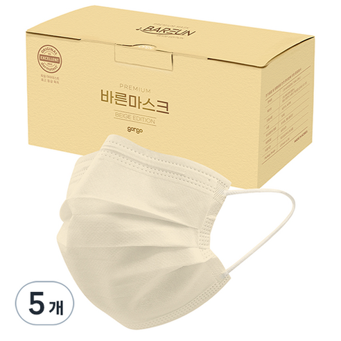 고르고 바른 마스크 대형, 50매입, 5개, 연베이지