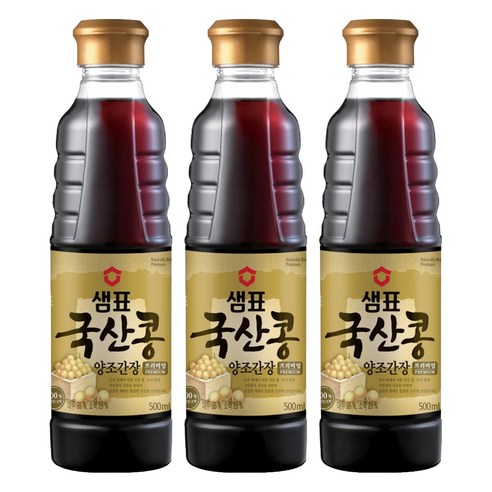 샘표 국산콩 양조간장, 500ml, 3개