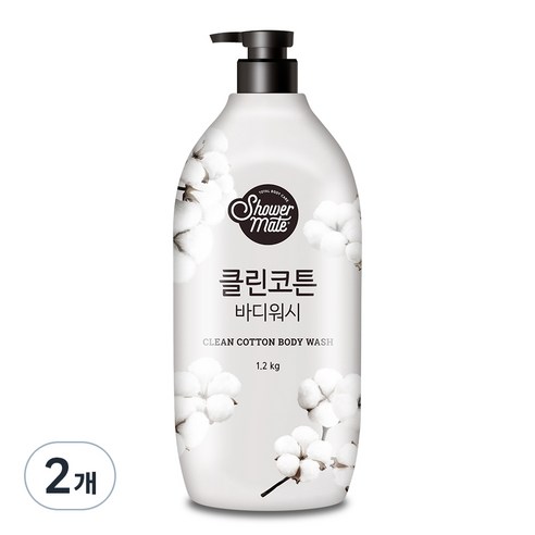 샤워메이트 클린코튼 바디워시 목화솜향, 1.2kg, 2개 Best Top5