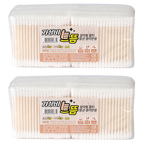 가성비 으뜸 절약형 멀티 멸균 종이 면봉, 100개입, 12개