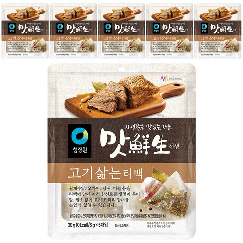 청정원 맛선생 고기삶는 티백, 30g, 6개