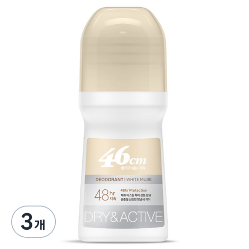 온더바디 46cm 나이아신아마이드 롤온 데오드란트 화이트 머스크향, 75ml, 3개