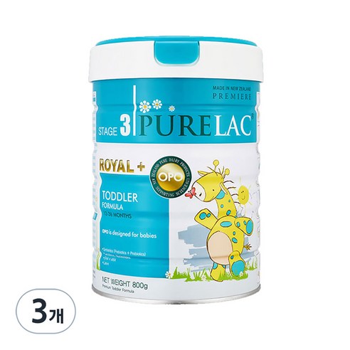 퓨어락 뉴질랜드 청정 프리미엄 분유 로열플러스 3단계, 800g, 3개