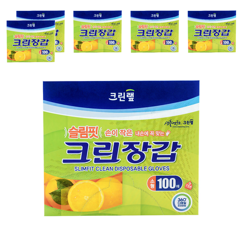 크린랲 슬림핏 크린장갑, 100개입, 6개