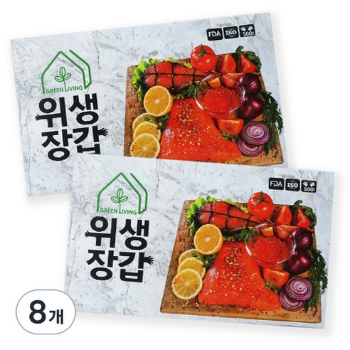 그린리빙 일회용 위생장갑, 500개입, 8개
