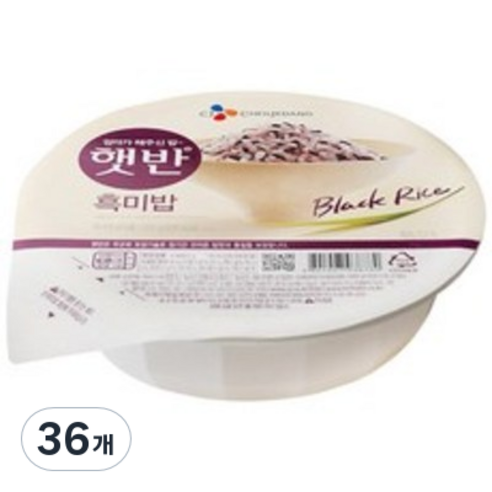 햇반 흑미밥, 210g, 36개