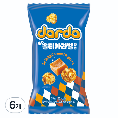 다르다팝콘 SO 솔티카라멜 팝콘, 35g, 6개