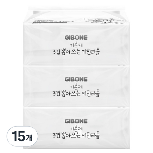 기본에 3겹 뽑아쓰는 각키친타올, 100개입, 15개