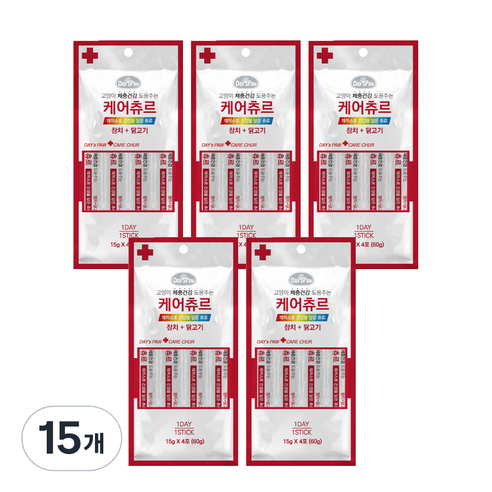 데이스포 건강을 담은 츄르 고양이 간식 15g, 참치 앤 닭(라이트), 15개