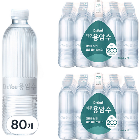 닥터유 제주 용암수 무라벨, 530ml, 80개