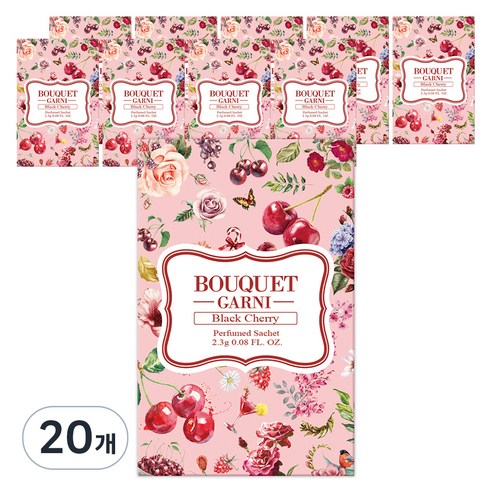부케가르니 퍼퓸드 샤쉐 옷장방향제 블랙체리, 2.3g, 20개