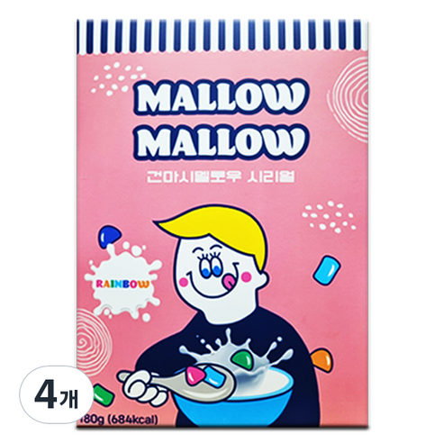 멜로멜로 건조 마시멜로우 레인보우 시리얼 12p, 180g, 4개