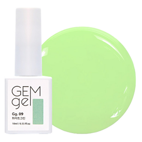 아이빛 네일아트 젬젤 컬러 젤네일, 09화이트그린, 10ml, 1개