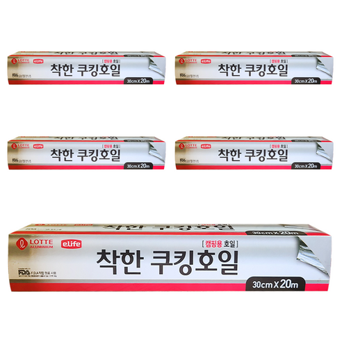 롯데이라이프 착한 쿠킹호일 30cm x 20m, 5개
