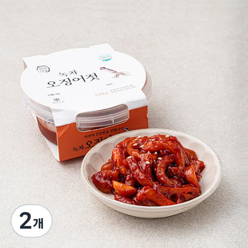 자연다감 녹차 오징어젓, 120g, 2개