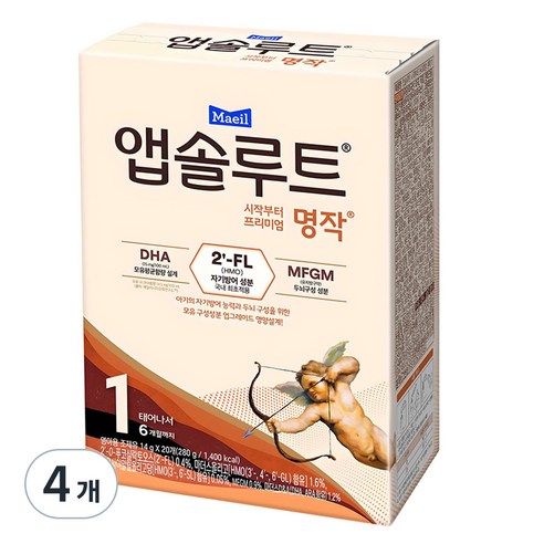 앱솔루트 시작부터 프리미엄 명작 스틱분유 1단계, 4개