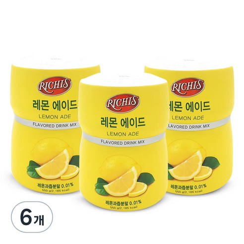 (주)동서 리치스 레몬 에이드, 6개, 1개입, 550g