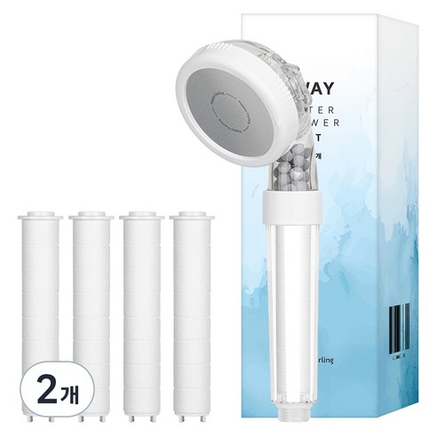 해피달링 3WAY 필터 샤워기 + 필터 4p 세트, 2개, 혼합색상